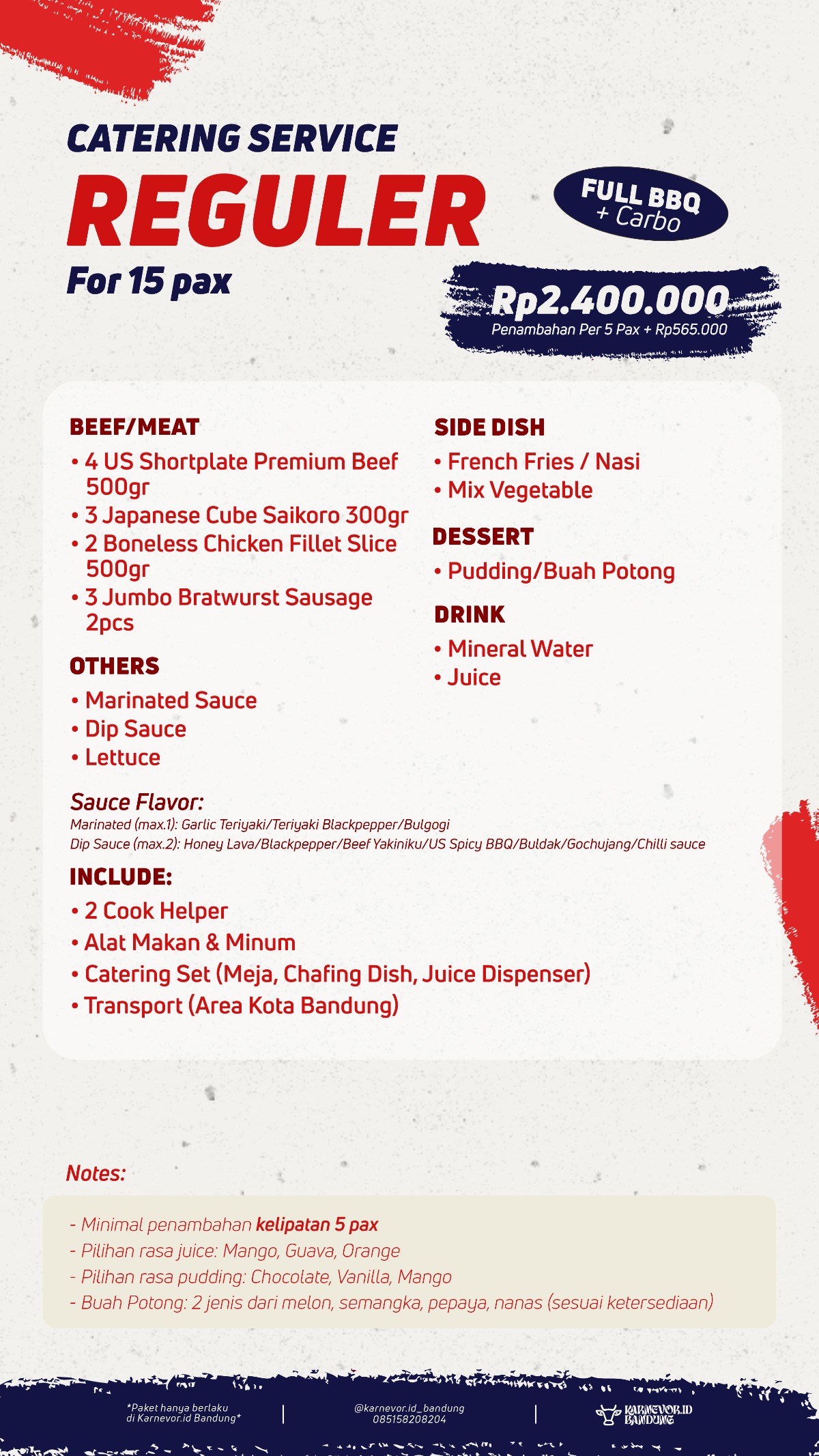 Paket Reguler 15 Pax Home Service Barbeque Grill Karnevor.id Bandung