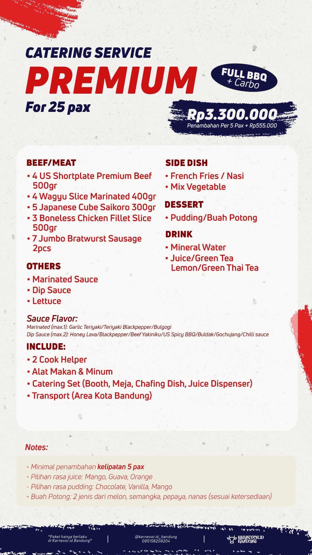 Paket Premium 25 pax Home Service Barbeque Grill Karnevor.id Bandung