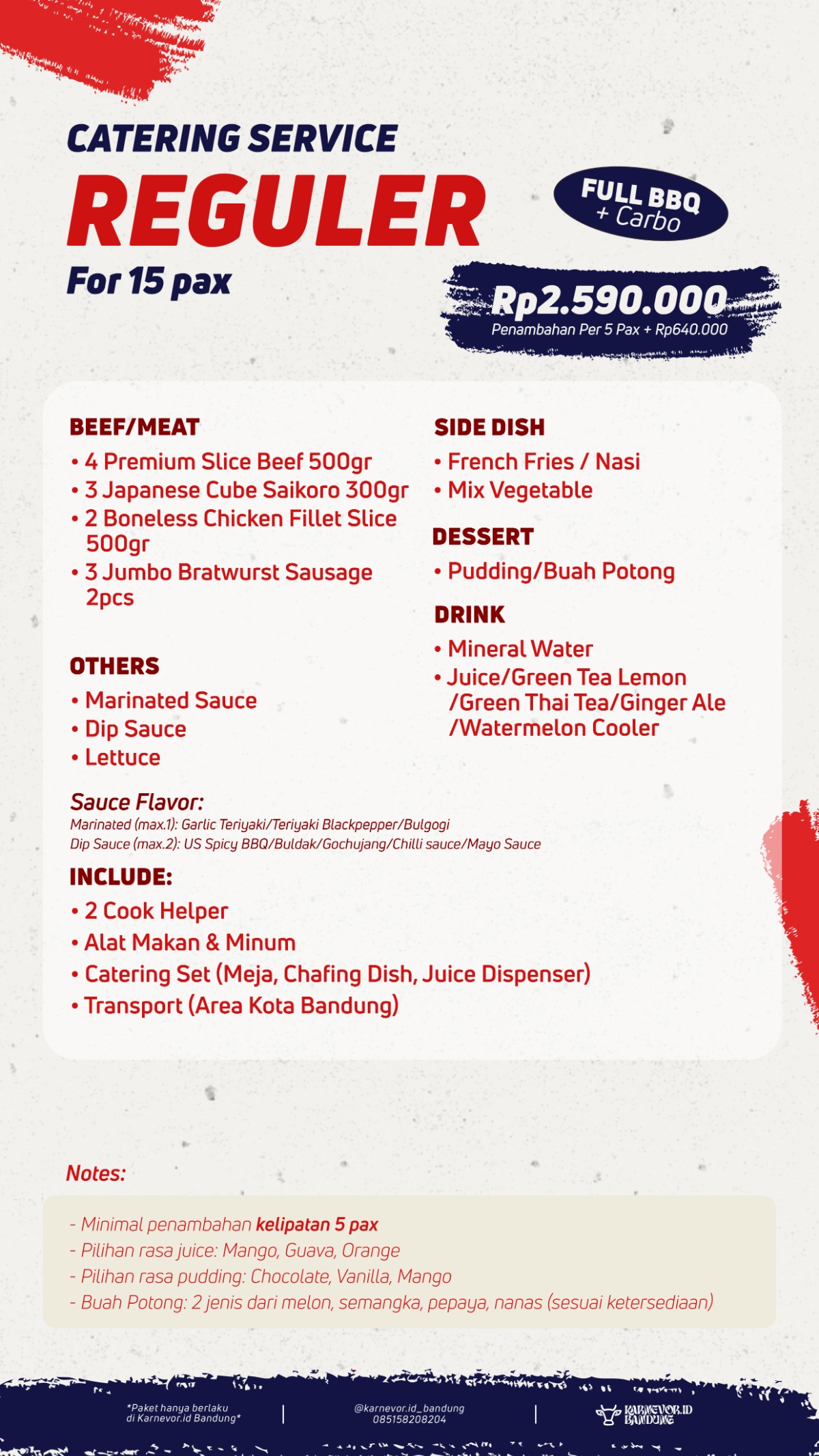 Paket Reguler 15 Pax Home Service Barbeque Grill Karnevor.id Bandung