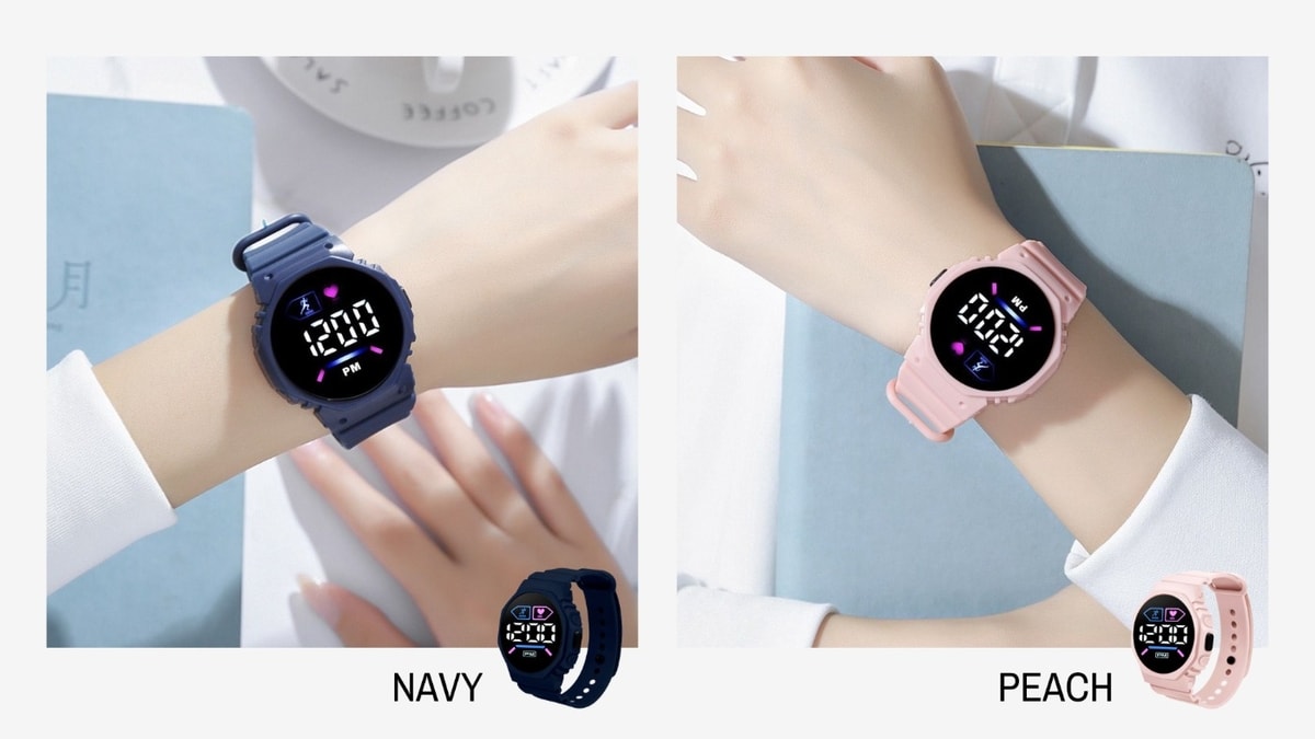Navy & Peach