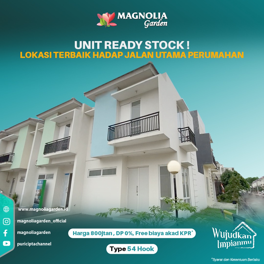 Rumah Siap Huni Magnolia Garden Tipe 54