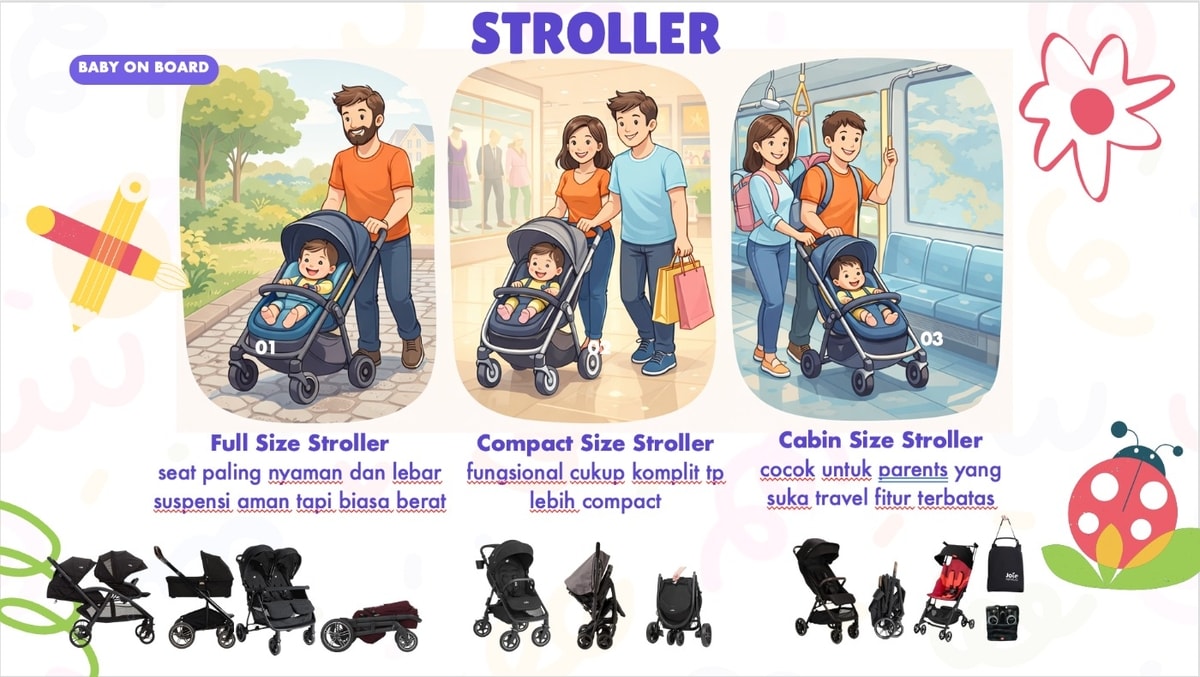 Panduan Memilih Stroller: Full Size, Compact, atau Cabin Size?