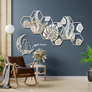 Hiasan dinding kayu murah ekonomis ukuran besar