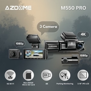 azdome m550 pro dashcam 3 kamera
