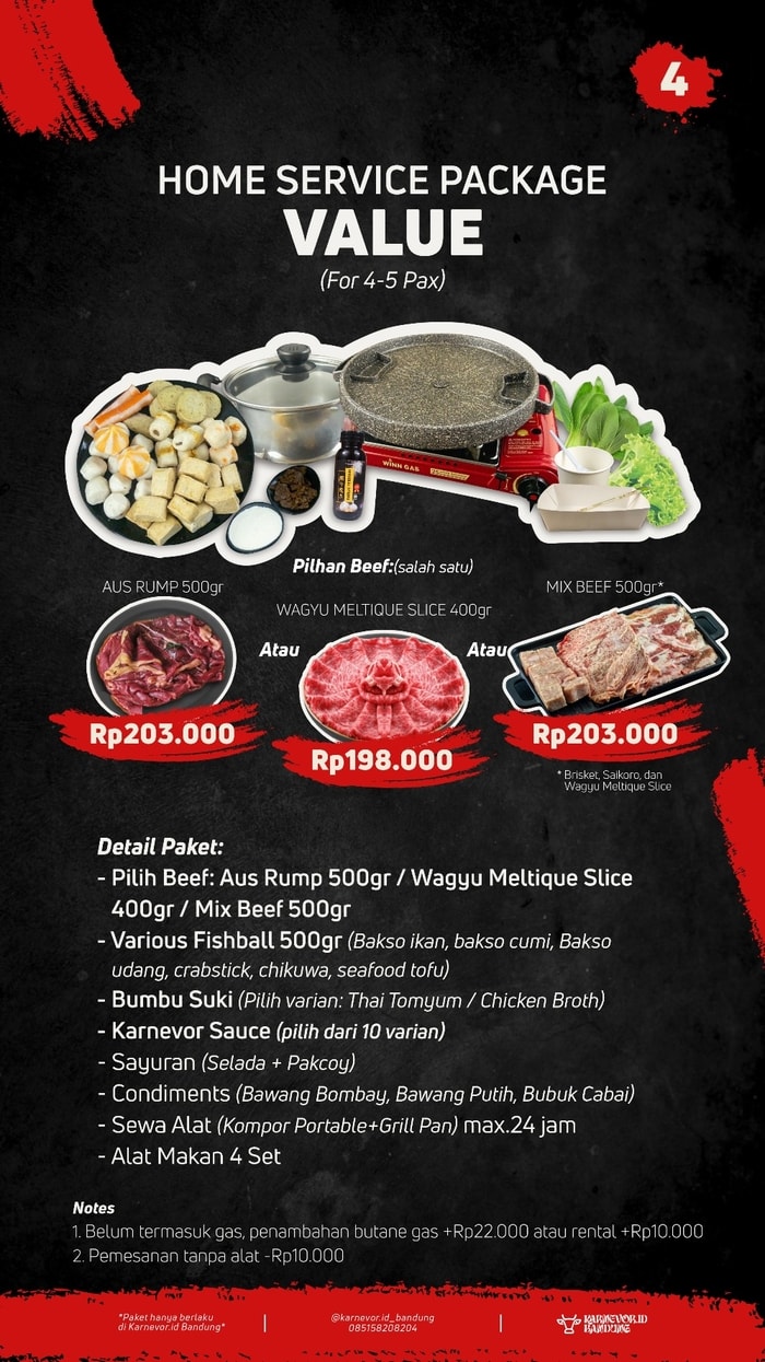 Paket Value 4-5 pax BBQ Suki Grill Home Service Bandung