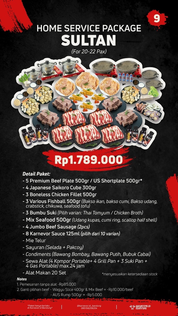 Paket Sultan 20-22 pax BBQ Suki Grill Home Service Bandung
