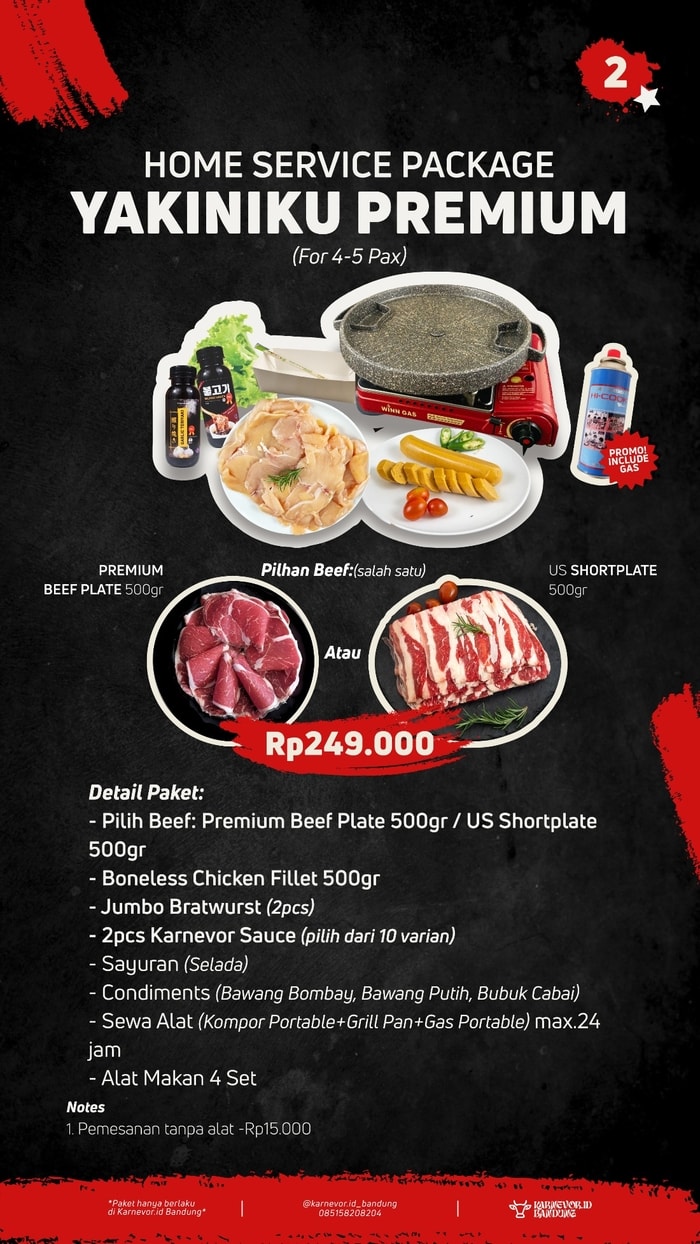 Paket Yakiniku Premium 4-5 pax BBQ Suki Grill Home Service Bandung