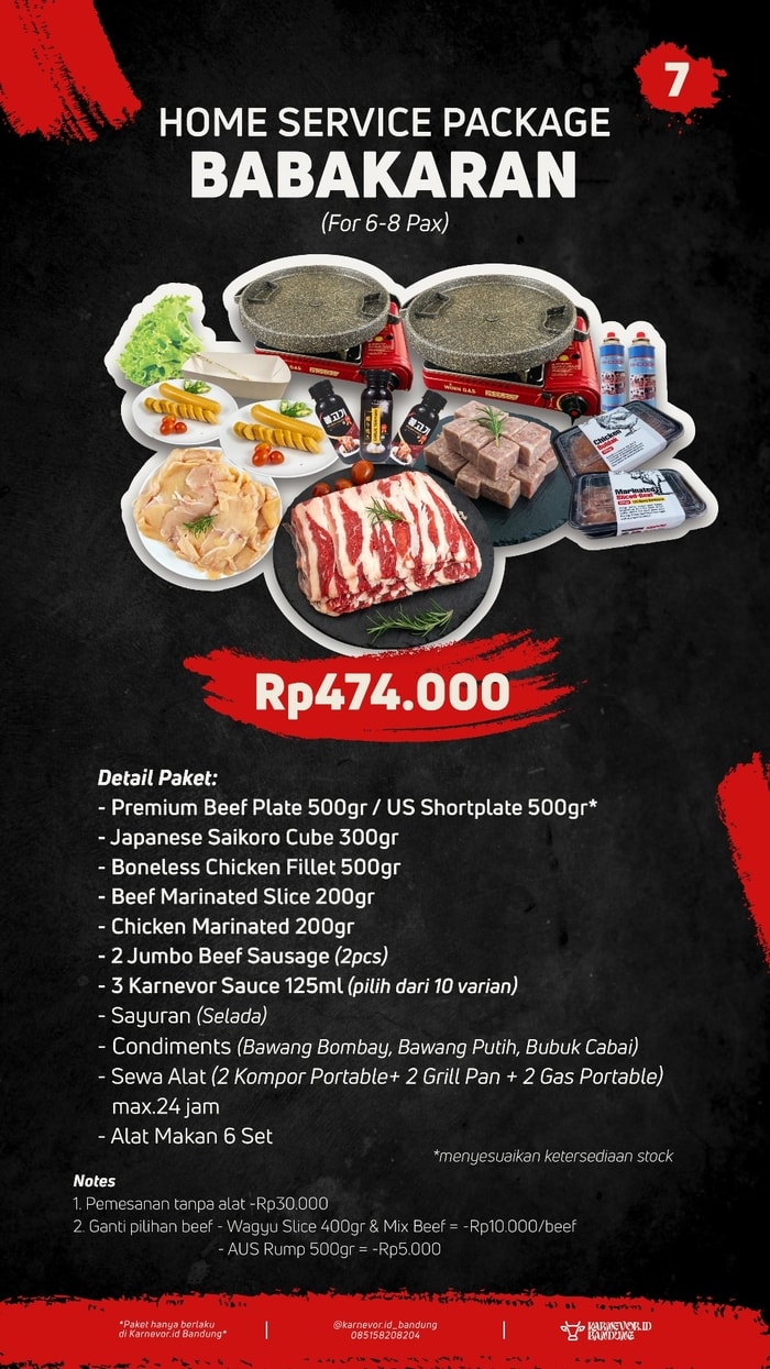 Paket Babakaran 6-8 pax BBQ Suki Grill Home Service Bandung