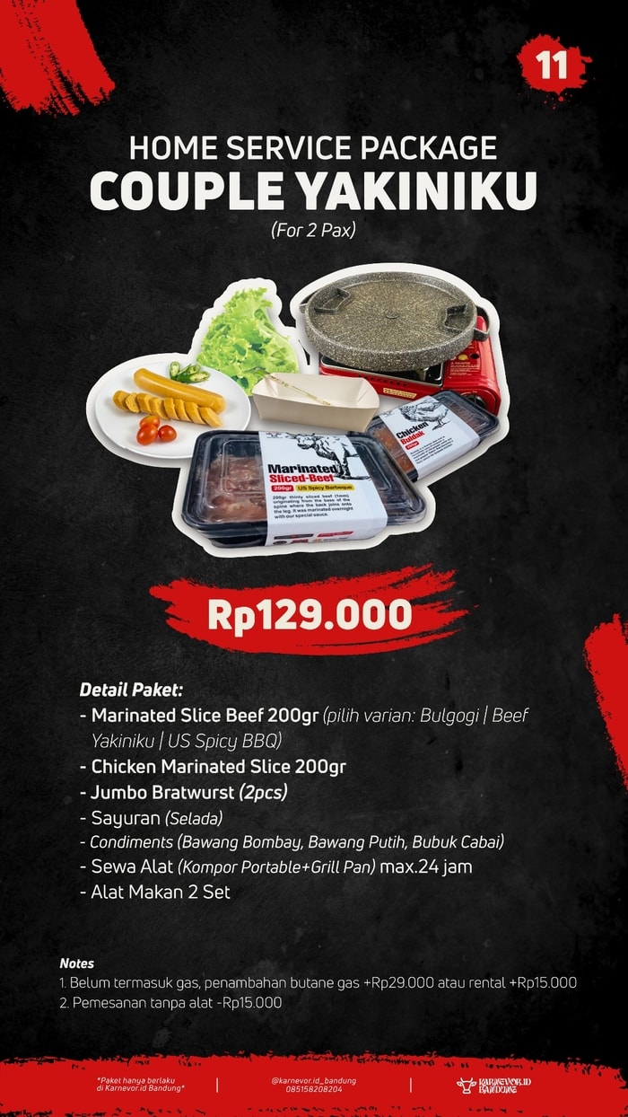 Paket Couple 2 pax BBQ Suki Grill Home Service Bandung