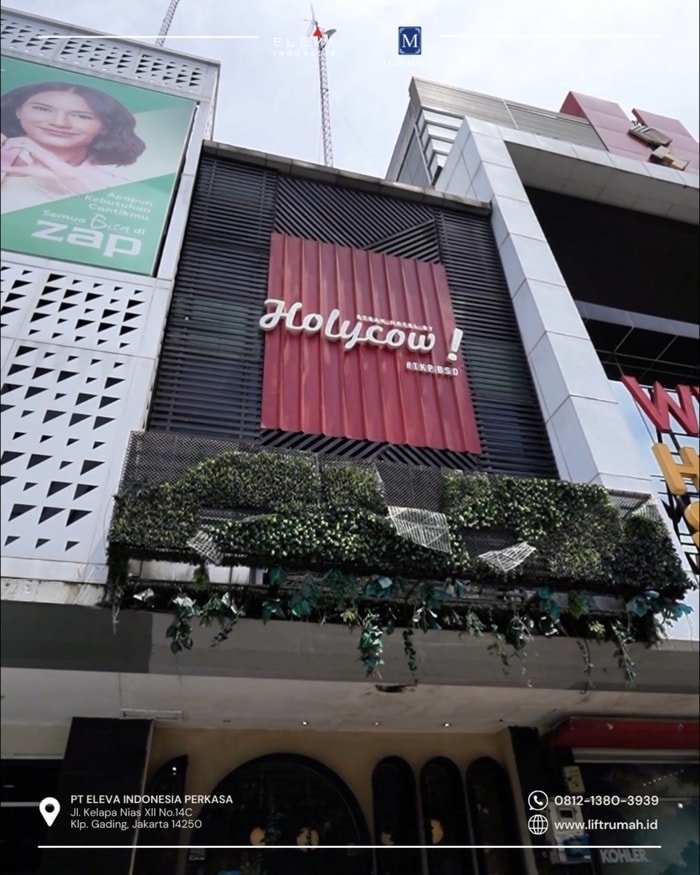 Lift 3 Lantai di Holycow BSD Tangerang, Dengan Model Double Pintu Kaca!