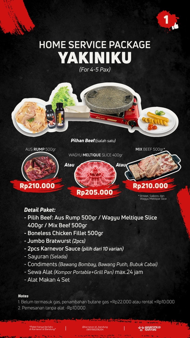 Paket Yakiniku BBQ Home Service Bandung Karnevor.id
