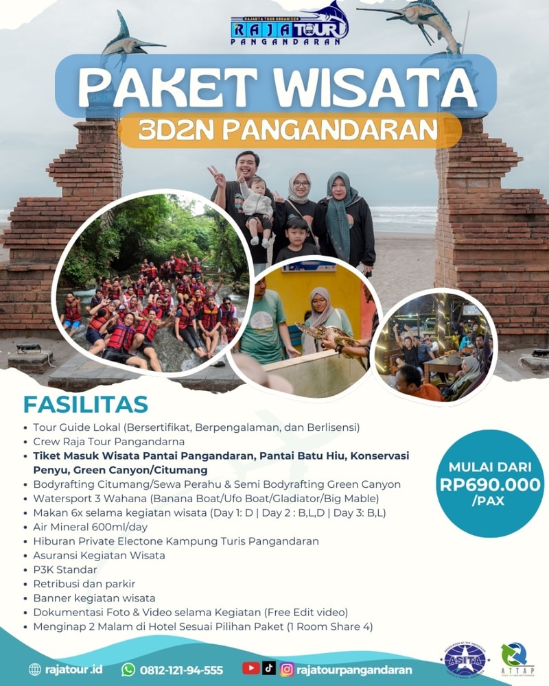 Paket Wisata 3 Hari 2 Malam Pangandaran