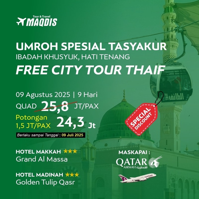 Paket Umroh Plus Thoif 2023