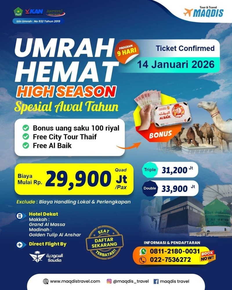 Paket Umroh Hemat Spesial Awal Tahun
