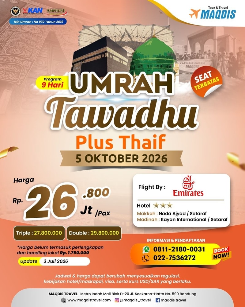 Paket Umroh Hotel Depan Kakbah