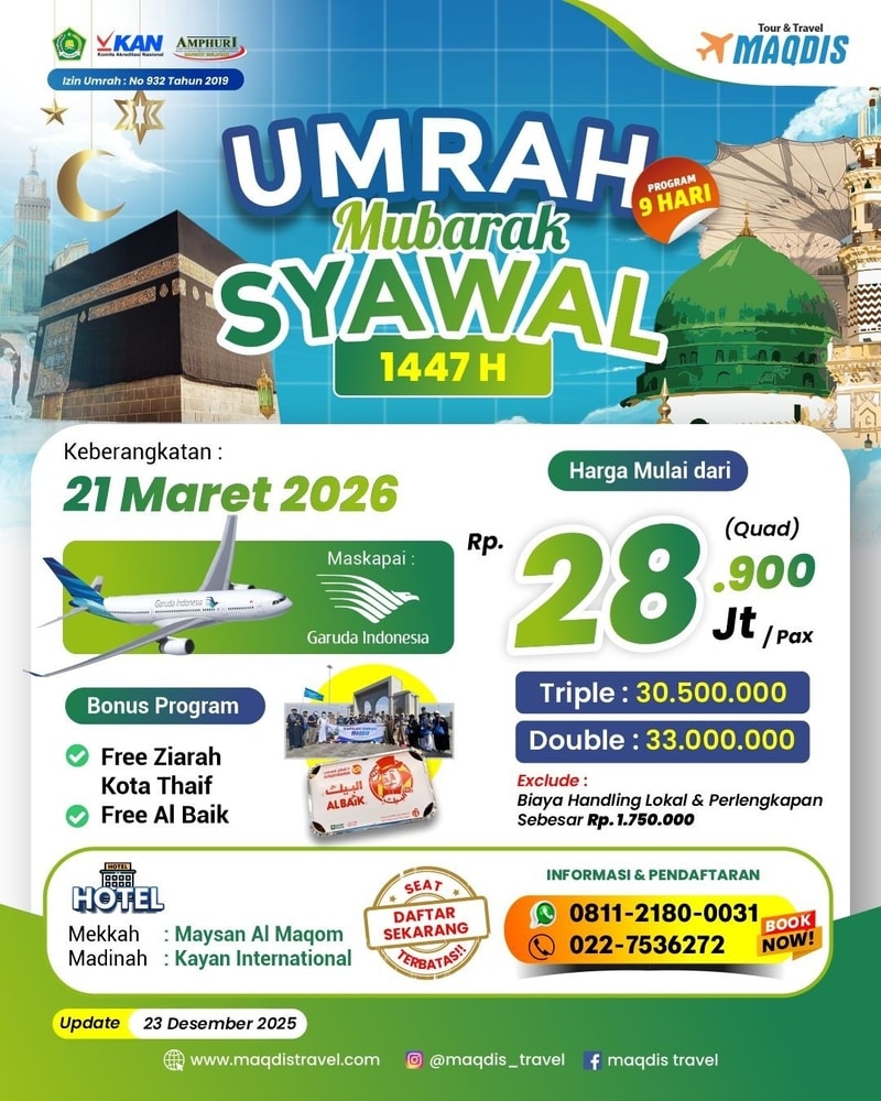 Paket Umroh Hotel Depan Kakbah