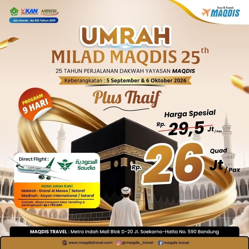 Paket Umroh Plus Thoif 2023