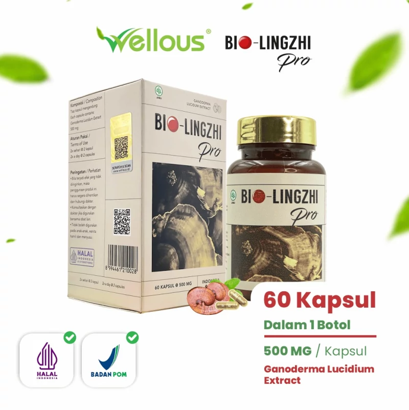 Kemasan Bio Lingzhi PRO 60 kapsul